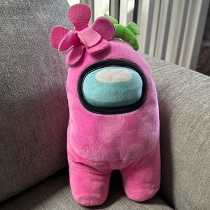 Toikido Among Us Pink with Flower Stuffed 12" Plush Stuffed Animals Toys